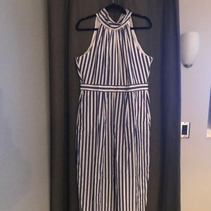 J Crew Striped Halter Jumpsuit